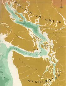 The Straight of Georgia, Puget Sound, and the Strait of Juan de Fuca 