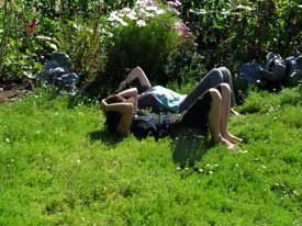 Relaxing in the Heart Room